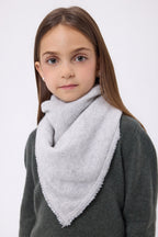 Plain Triangle Bandana Scarf Cozy - Light Grey - Kids