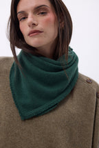 Echarpe Bandana Triange Uni Cozy - Vert Bouteille - Femme - 100% Cachemire