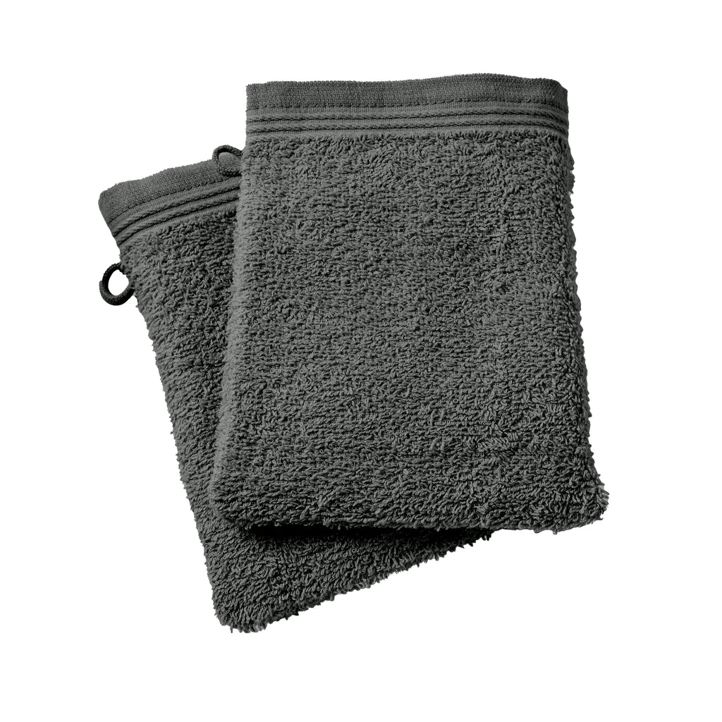 Lot De 2 Gants De Toilette "Spa" - 100% Coton - Ardoise
