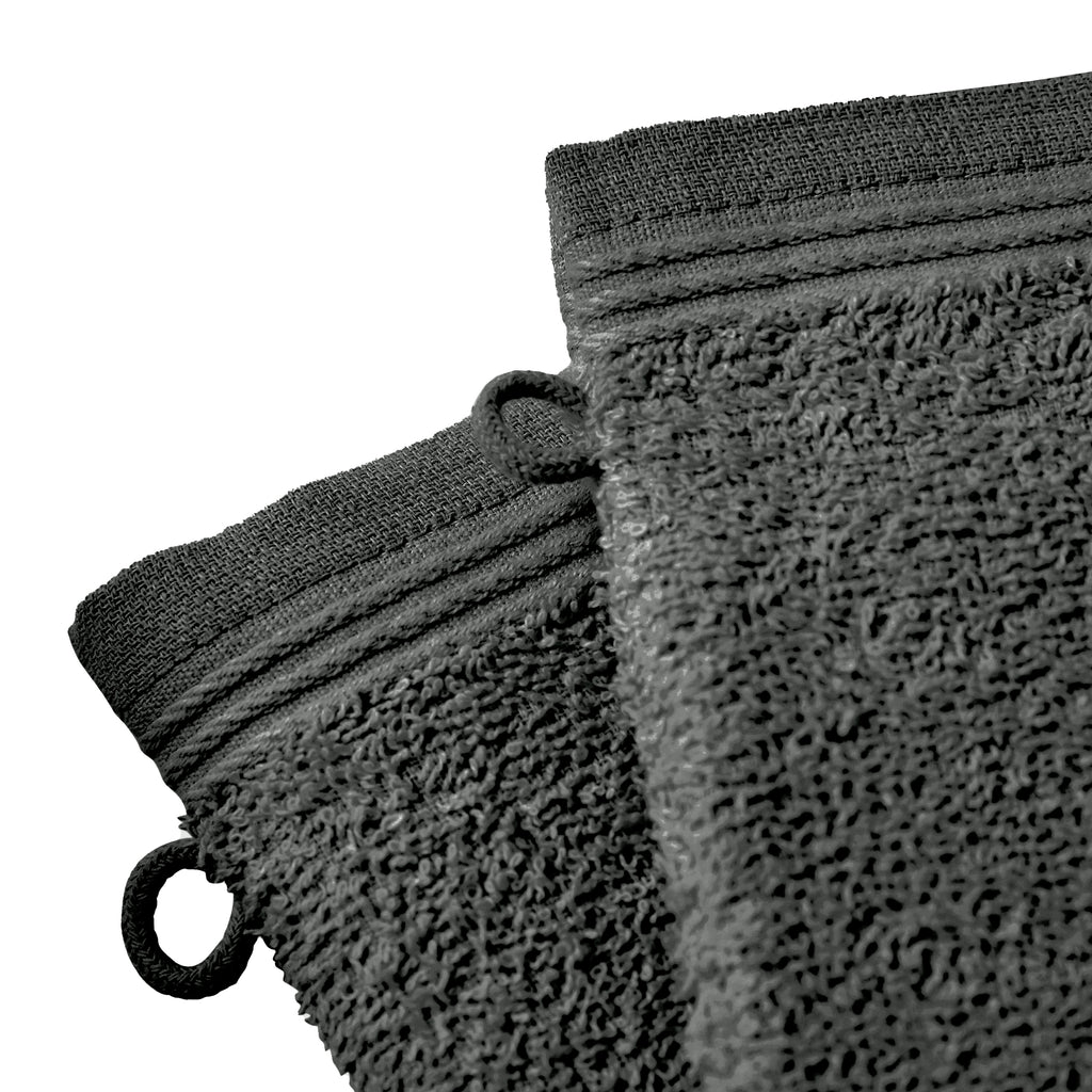 Lot De 2 Gants De Toilette "Spa" - 100% Coton - Ardoise