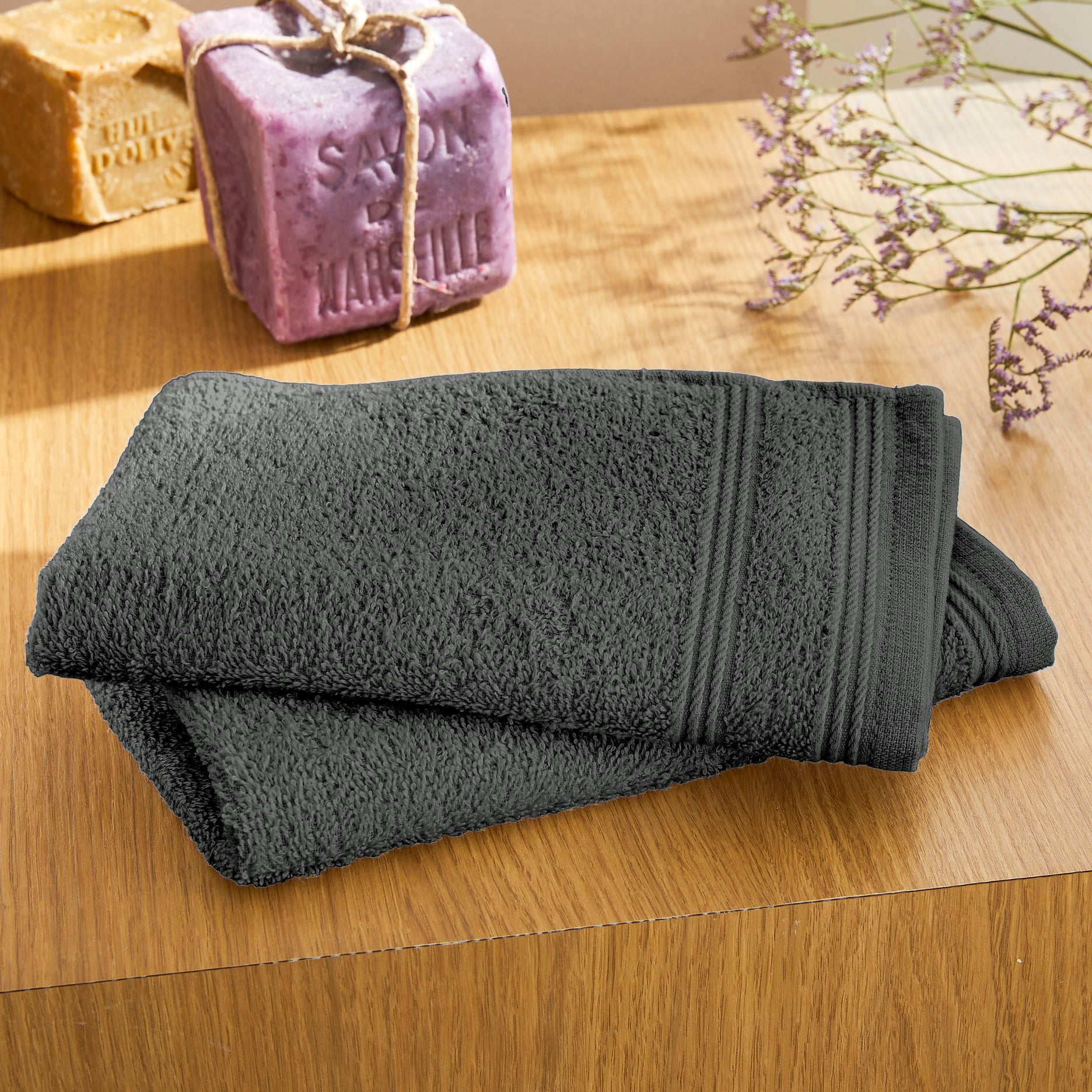 "Spa" Guest Towels - 100% Cotton - Slate