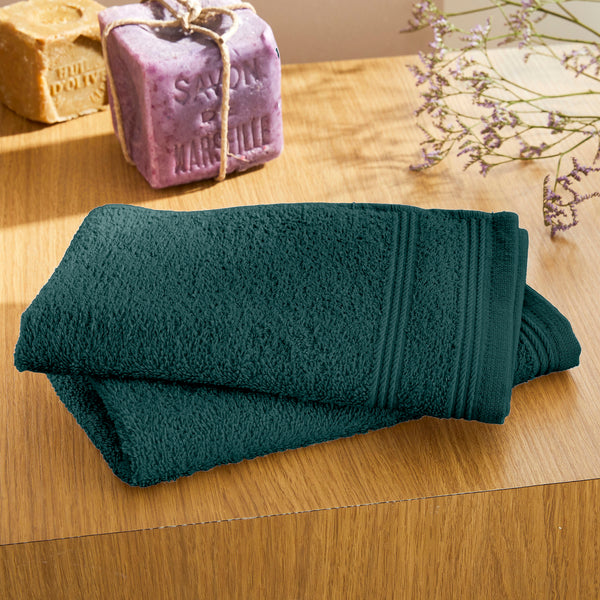 "Spa" Guest Towels - 100% Cotton - Emerald