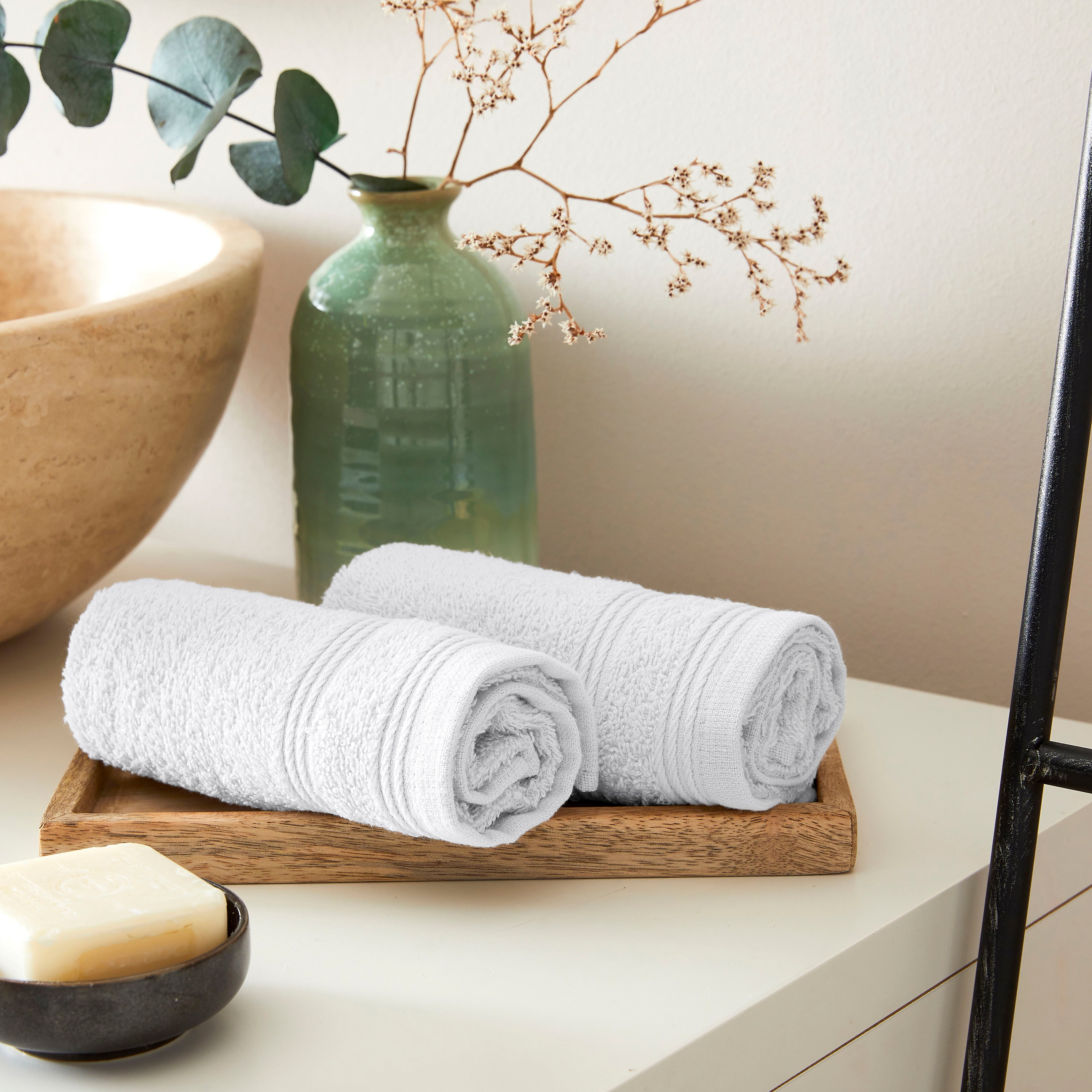 "Spa" Guest Towels - 100% Cotton - Snow