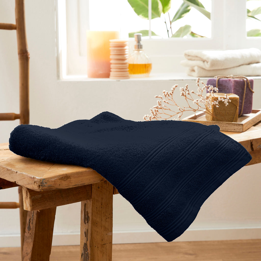 “Spa” Shower Towel – 100% Cotton – Midnight Blue