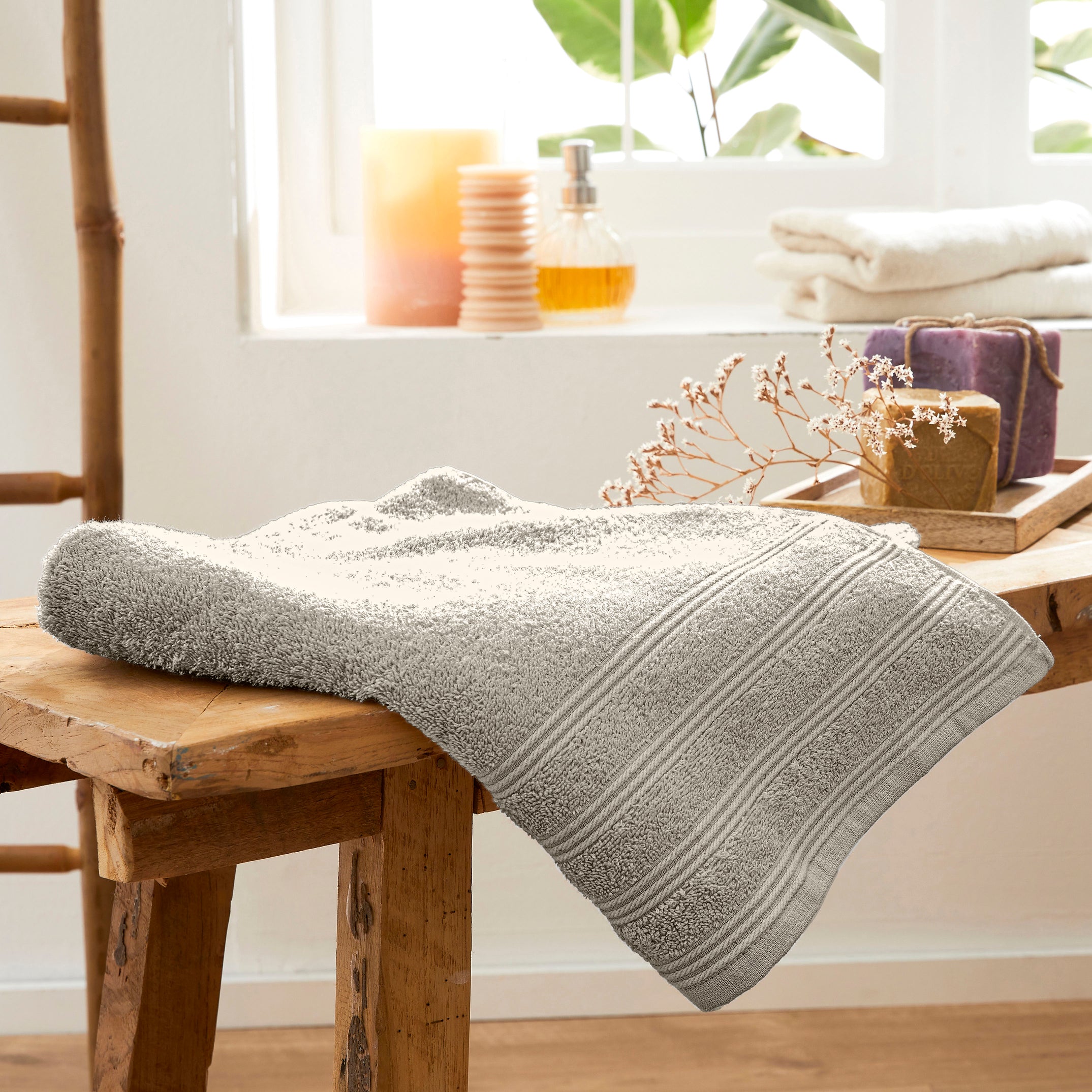"Spa" Shower Towel - 100% Cotton - Sand