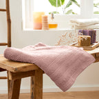 "Spa" Shower Towel - 100% Cotton - Old Pink