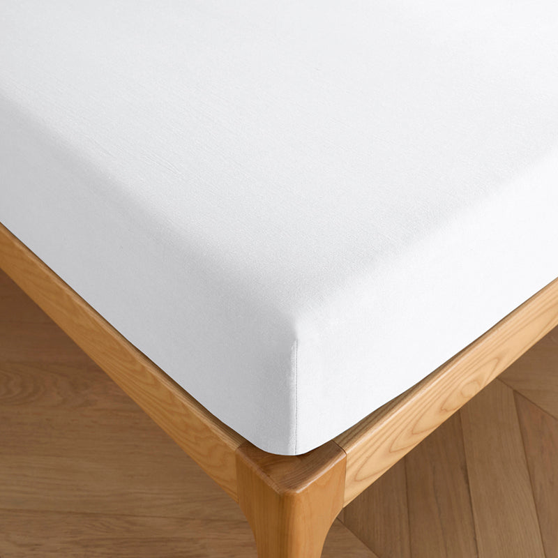 Drap Housse - 100% Coton - Neige