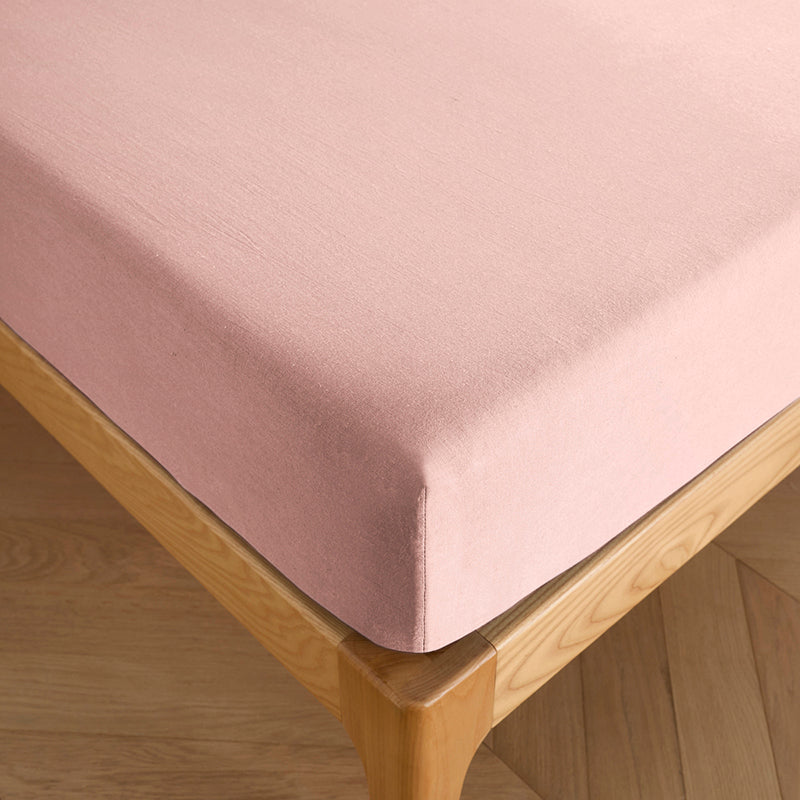 Sábana bajera ajustable - 100% algodón - Gragea rosa