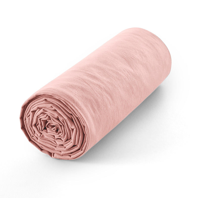 Sábana bajera ajustable - 100% algodón - Gragea rosa