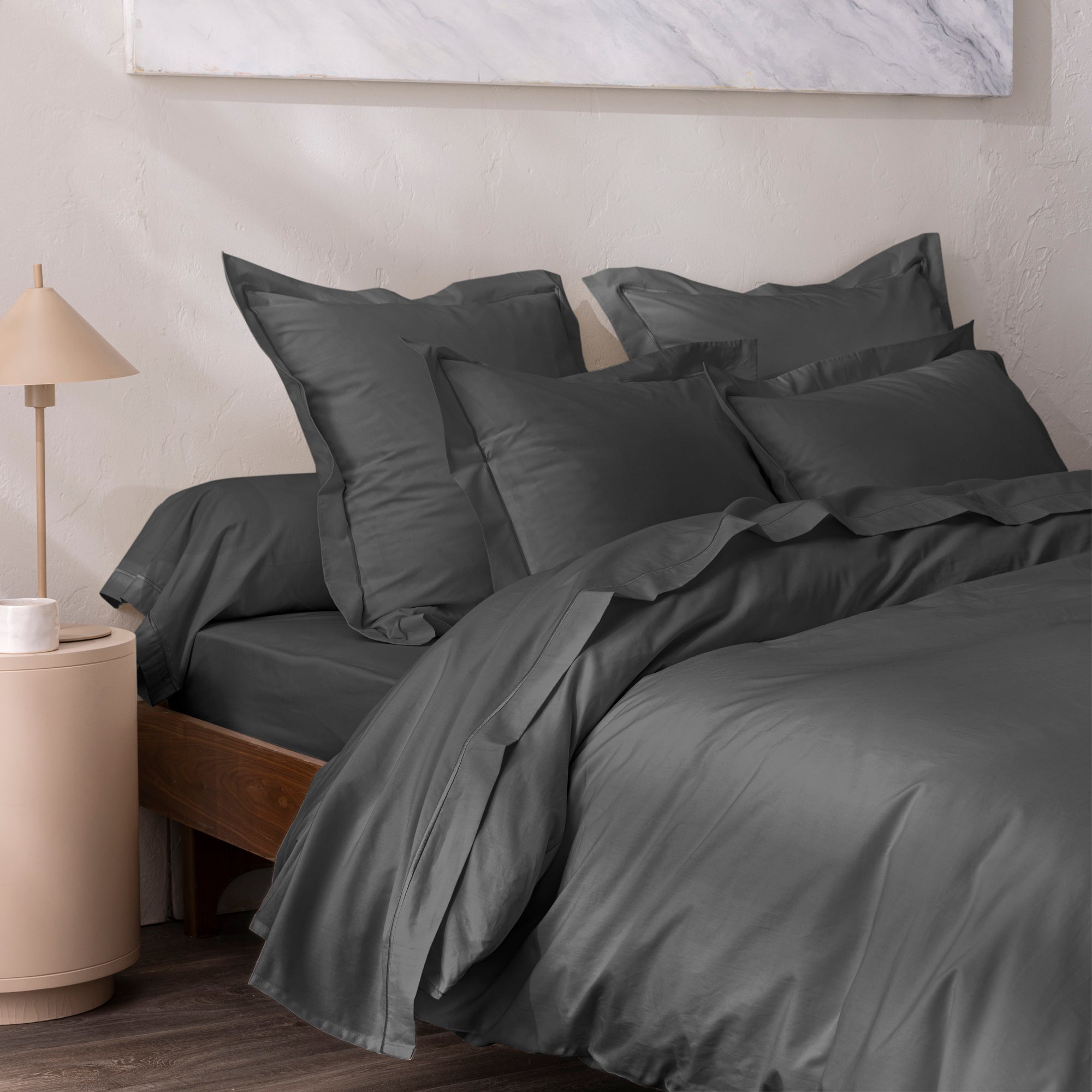 Drap Housse - 100% Percale Coton - Ardoise