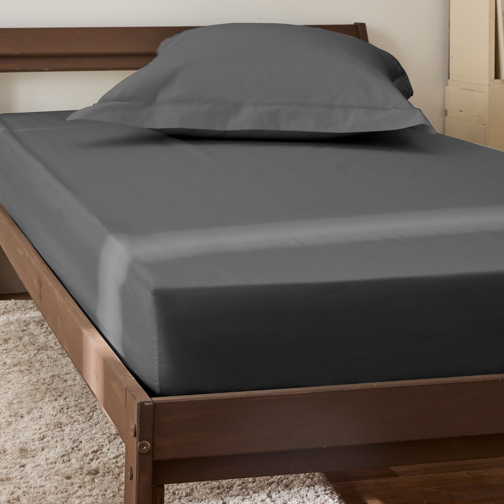 Drap Housse - 100% Percale Coton - Ardoise