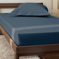 Pure Long Staple Combed Cotton Percale Fitted Sheet - Ink Blue