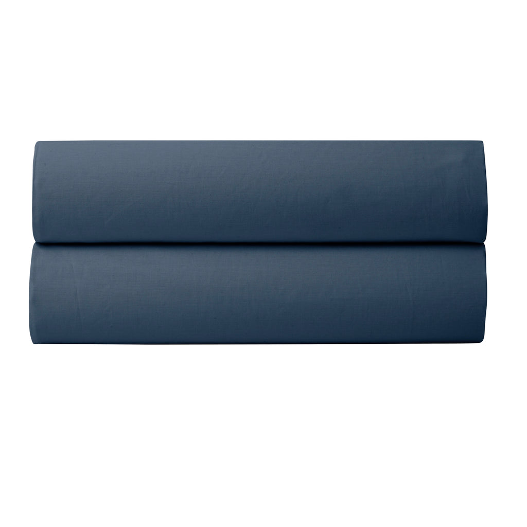 Pure Long Staple Combed Cotton Percale Fitted Sheet - Ink Blue