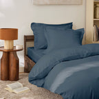 Pure Long Staple Combed Cotton Percale Fitted Sheet - Ink Blue