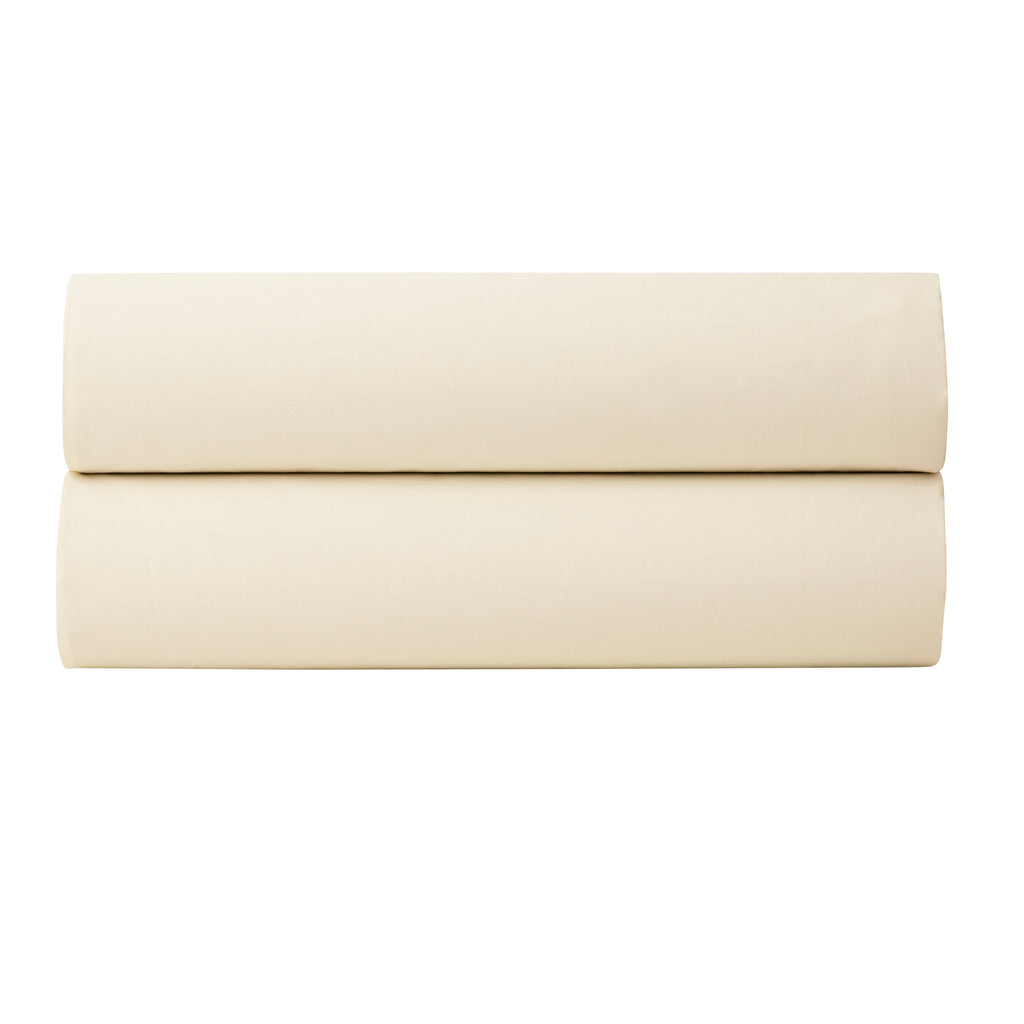 Sábana bajera ajustable - 100% algodón percal - Marfil