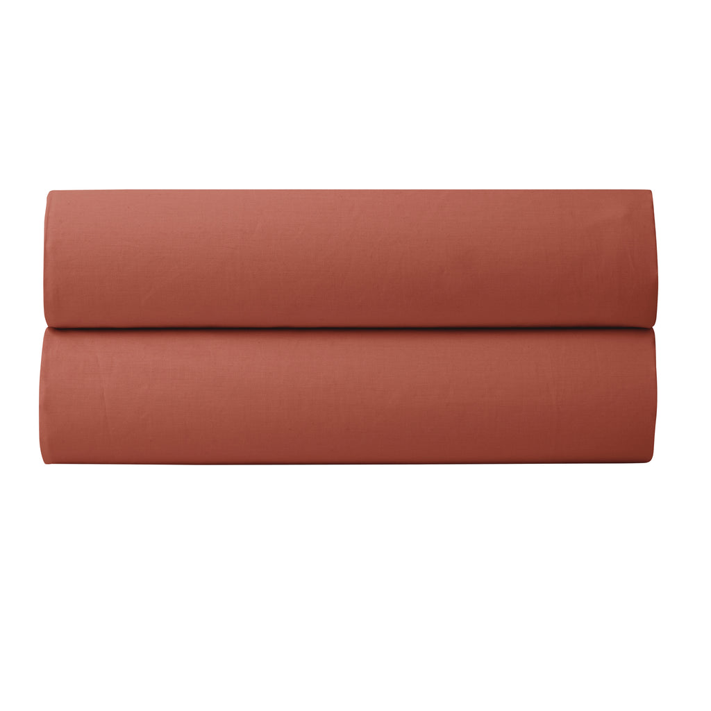 Sábana bajera ajustable - 100% algodón percal - Terracota