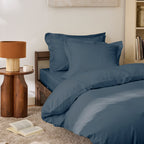 Flat Sheet - 100% Percale Cotton - Ink Blue