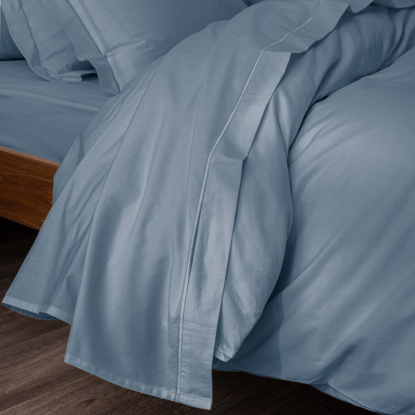 Sábana Encimera - 100% Algodón Percal - Azul Denim