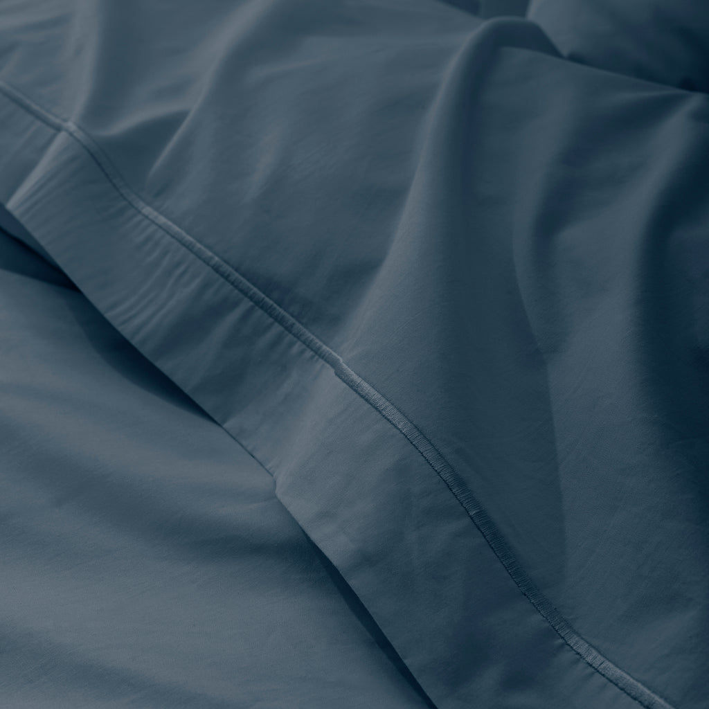 Flat Sheet - 100% Percale Cotton - Ink Blue