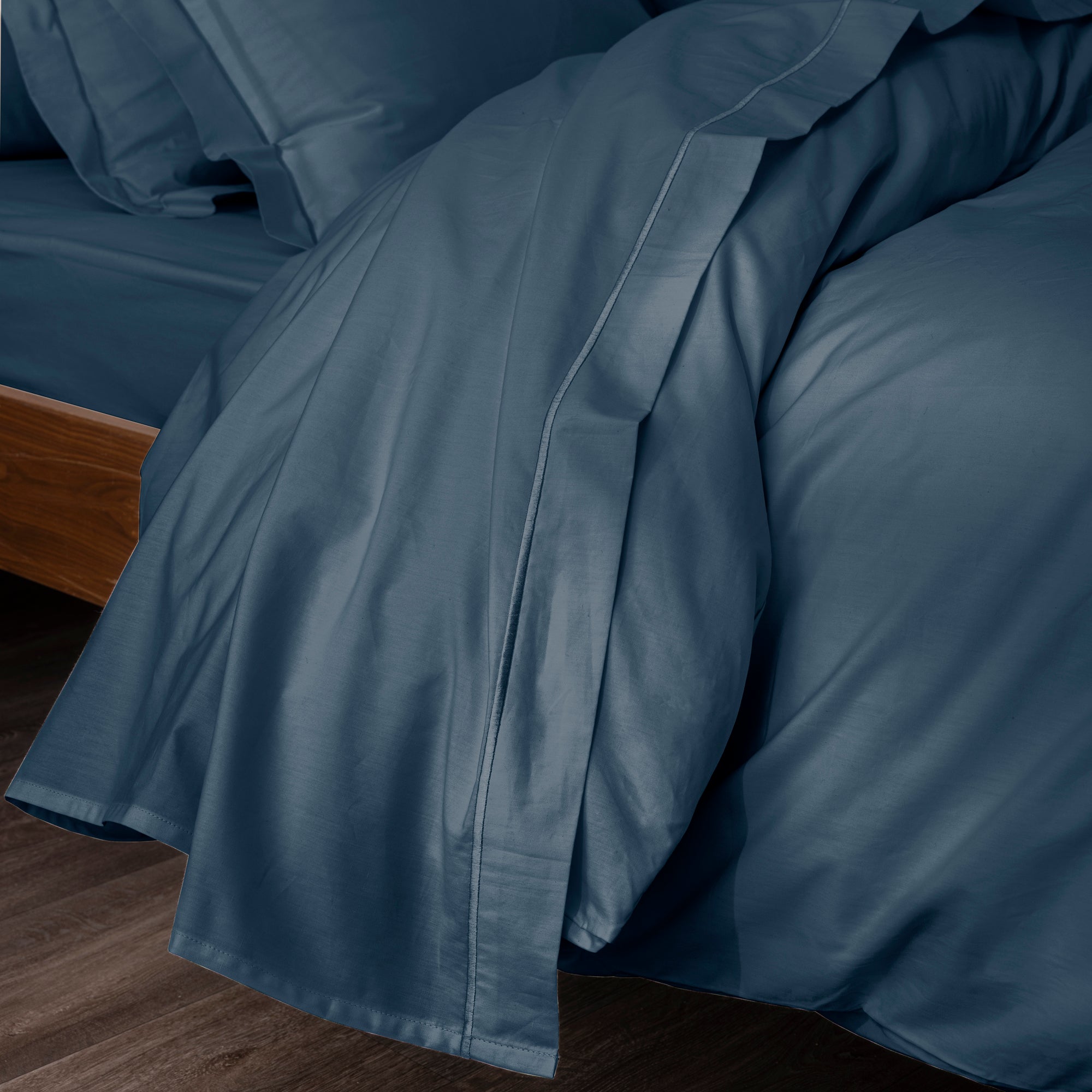 Flat Sheet - 100% Percale Cotton - Ink Blue