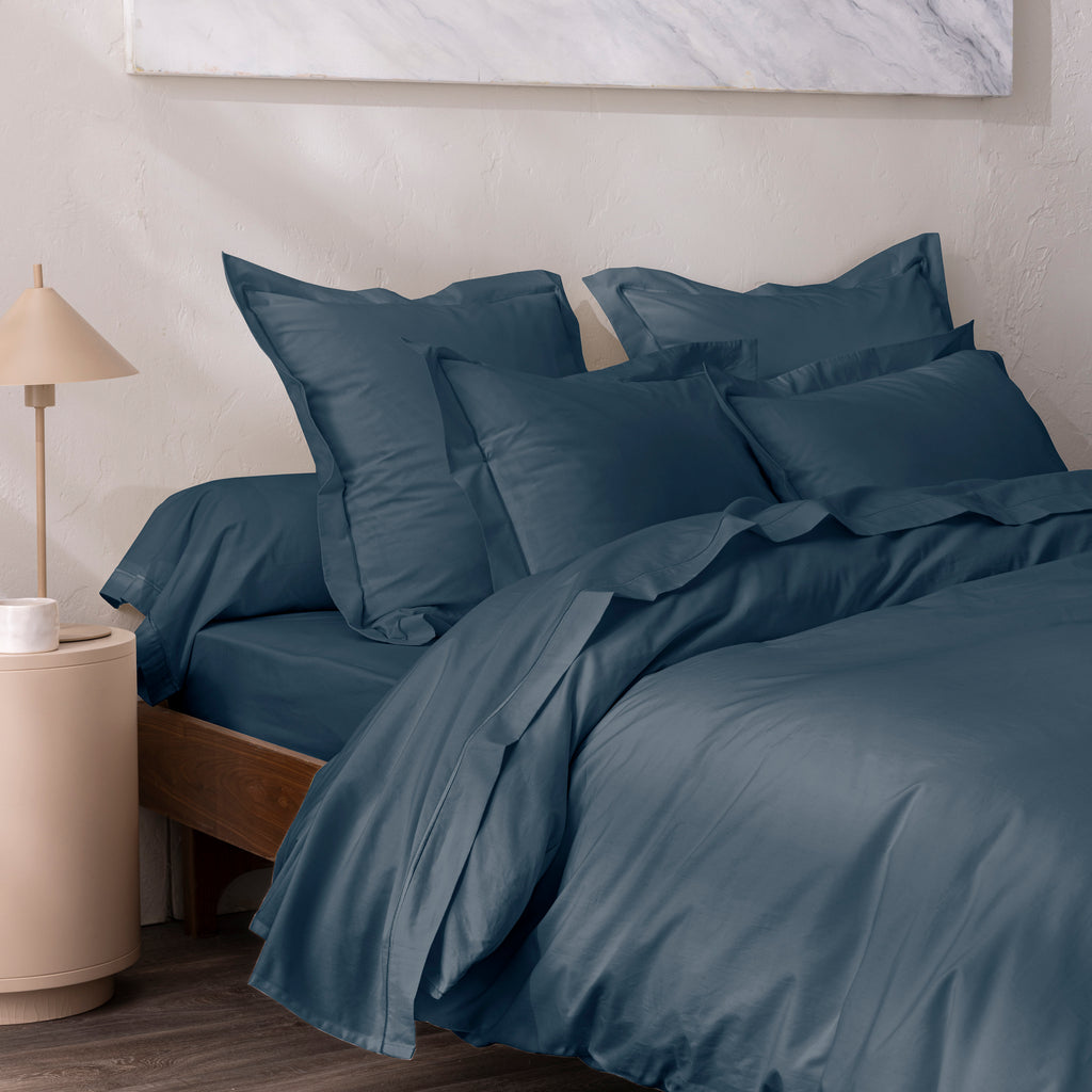 Flat Sheet - 100% Percale Cotton - Ink Blue