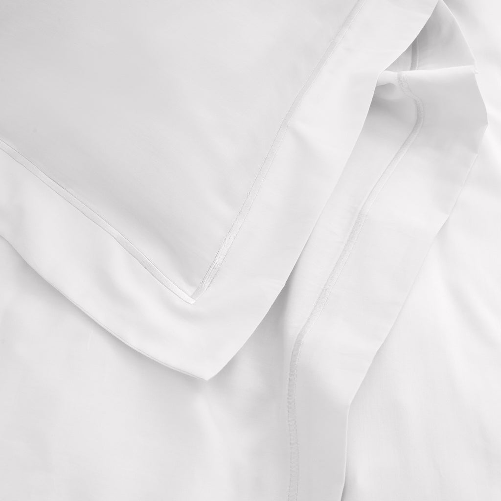 Drap Plat "Prestige" - Satin De Coton - Blanc