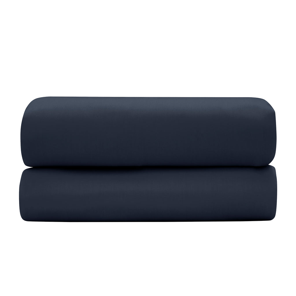 Drap Plat "Prestige" - Satin De Coton - Bleu Velours