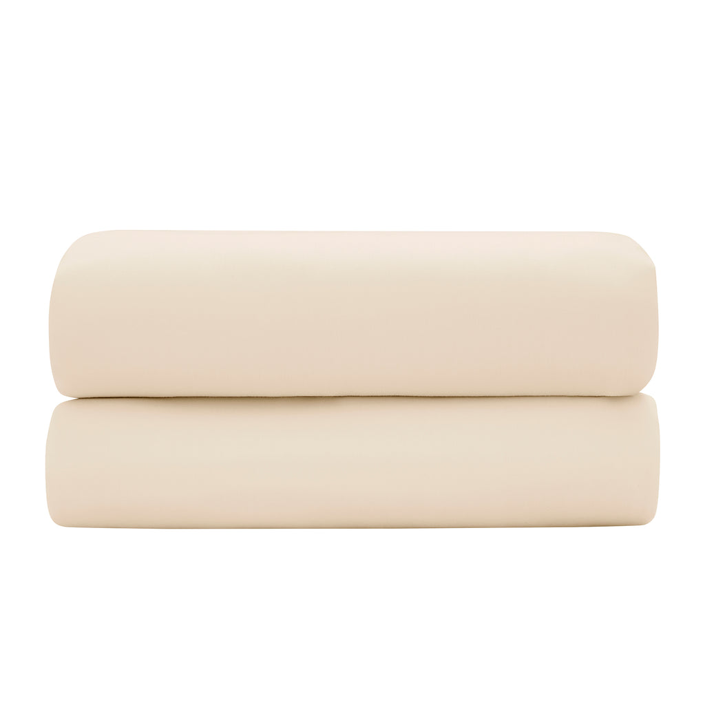 "Prestige" Flat Sheet - Cotton Satin - Cream