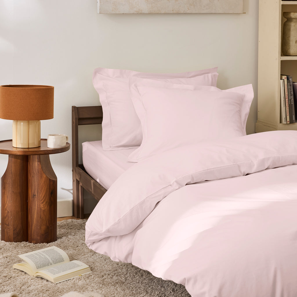 Housse De Couette - 100% Percale Coton - Rose