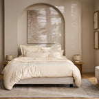 “Prestige” Duvet Cover - Cotton Satin - Cream