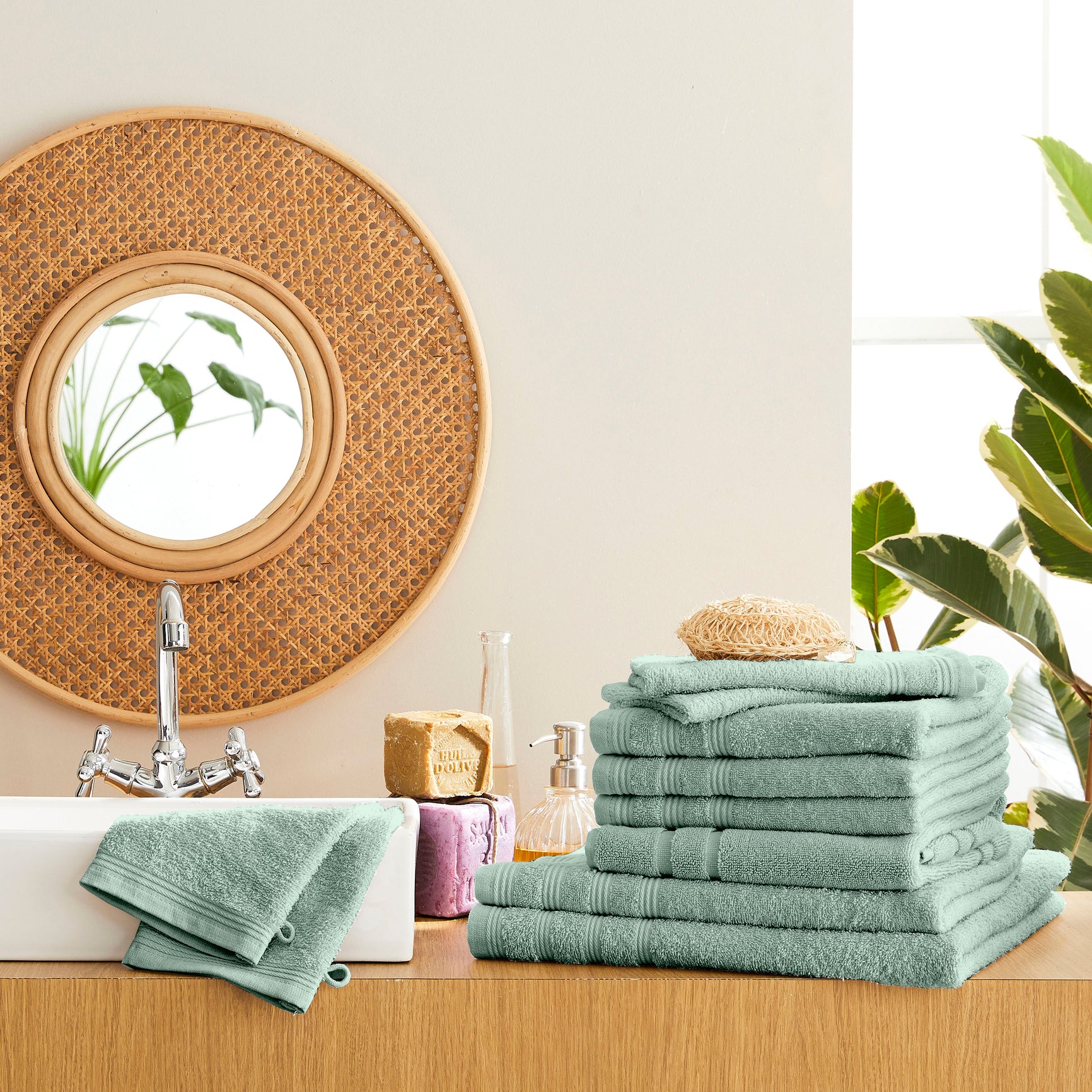 "Spa" Sponge Pack - 100% Cotton - Mint