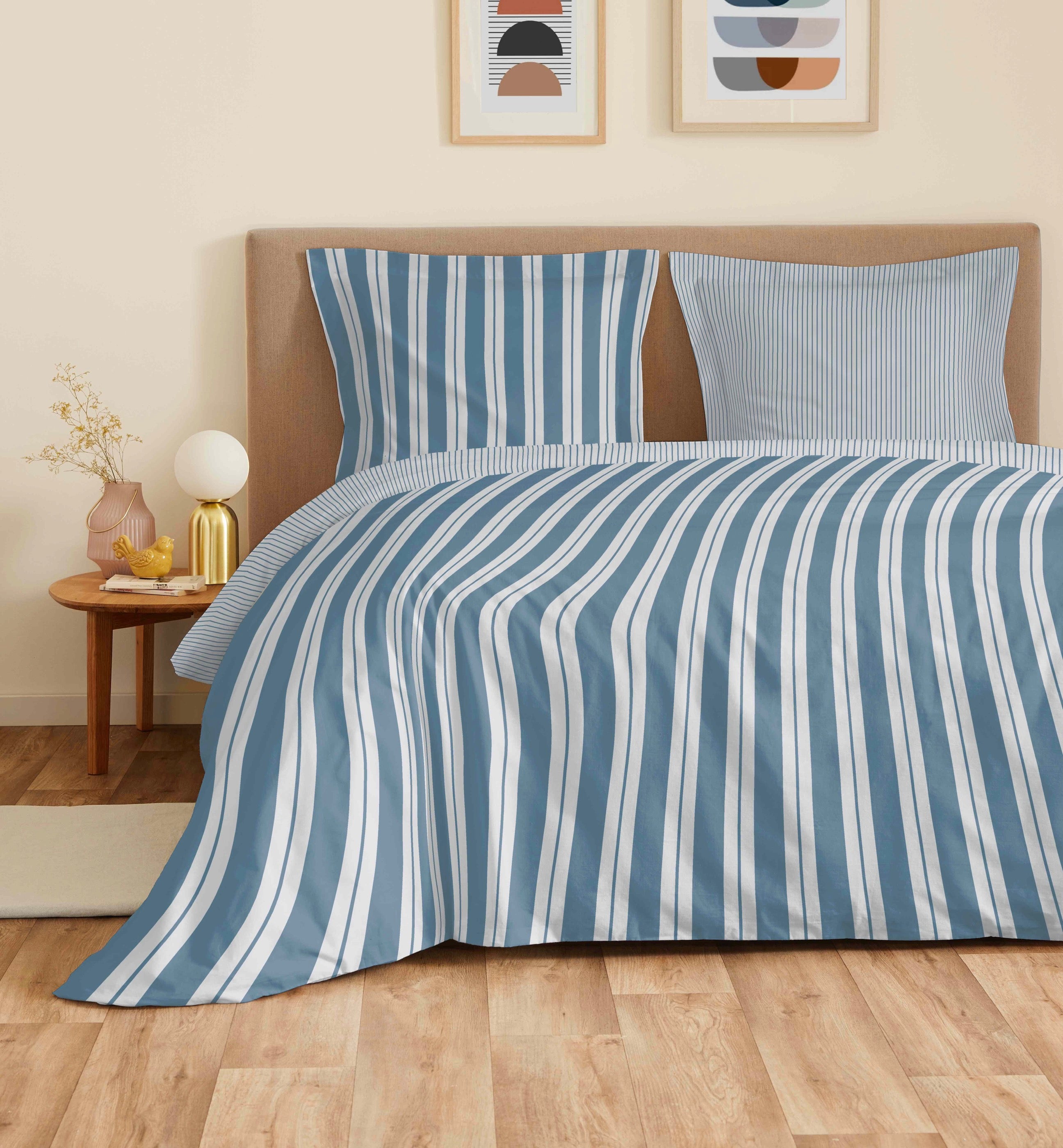 4 Piece Bed Sheet Set - 100% Cotton - Florence Denim
