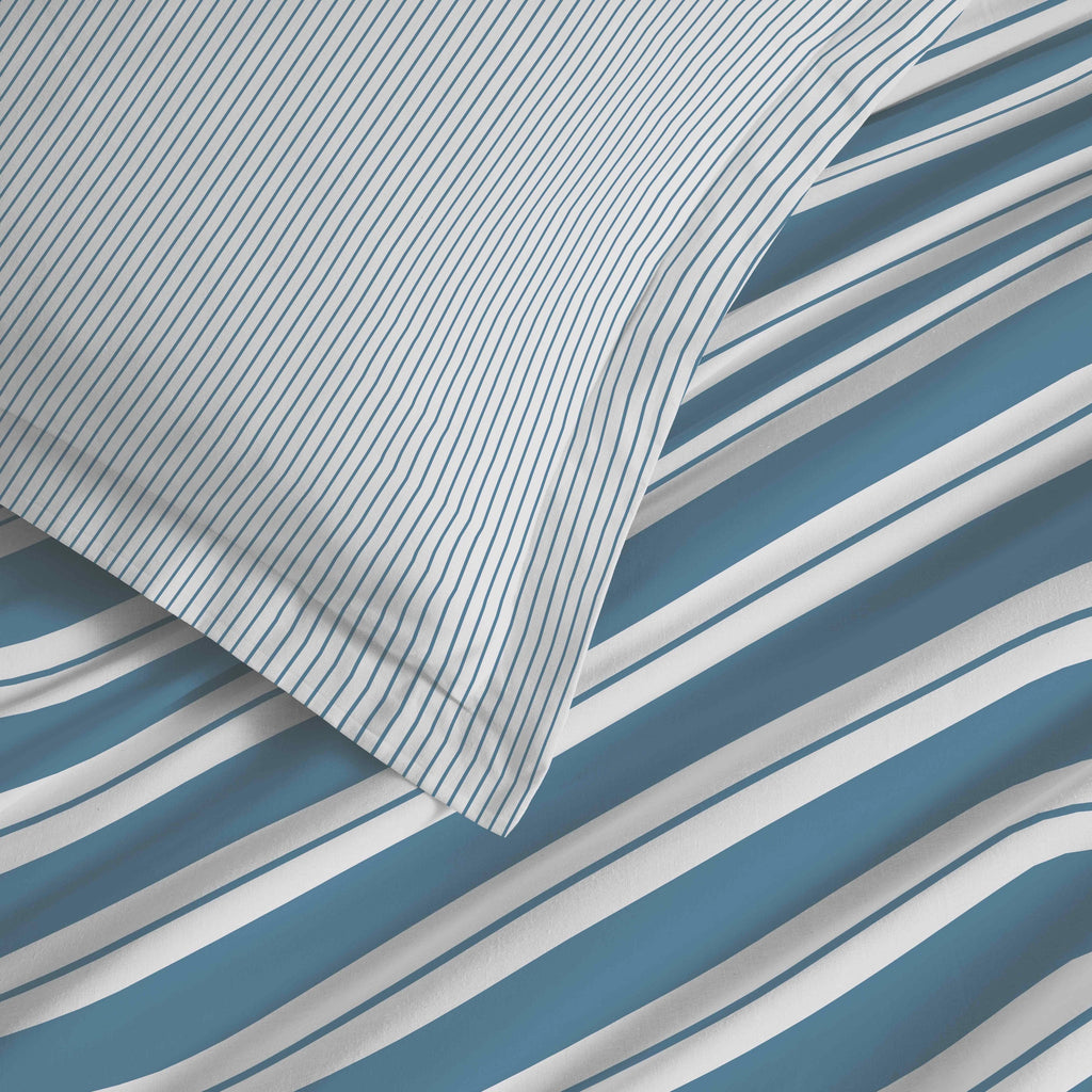 4 Piece Bed Sheet Set - 100% Cotton - Florence Denim