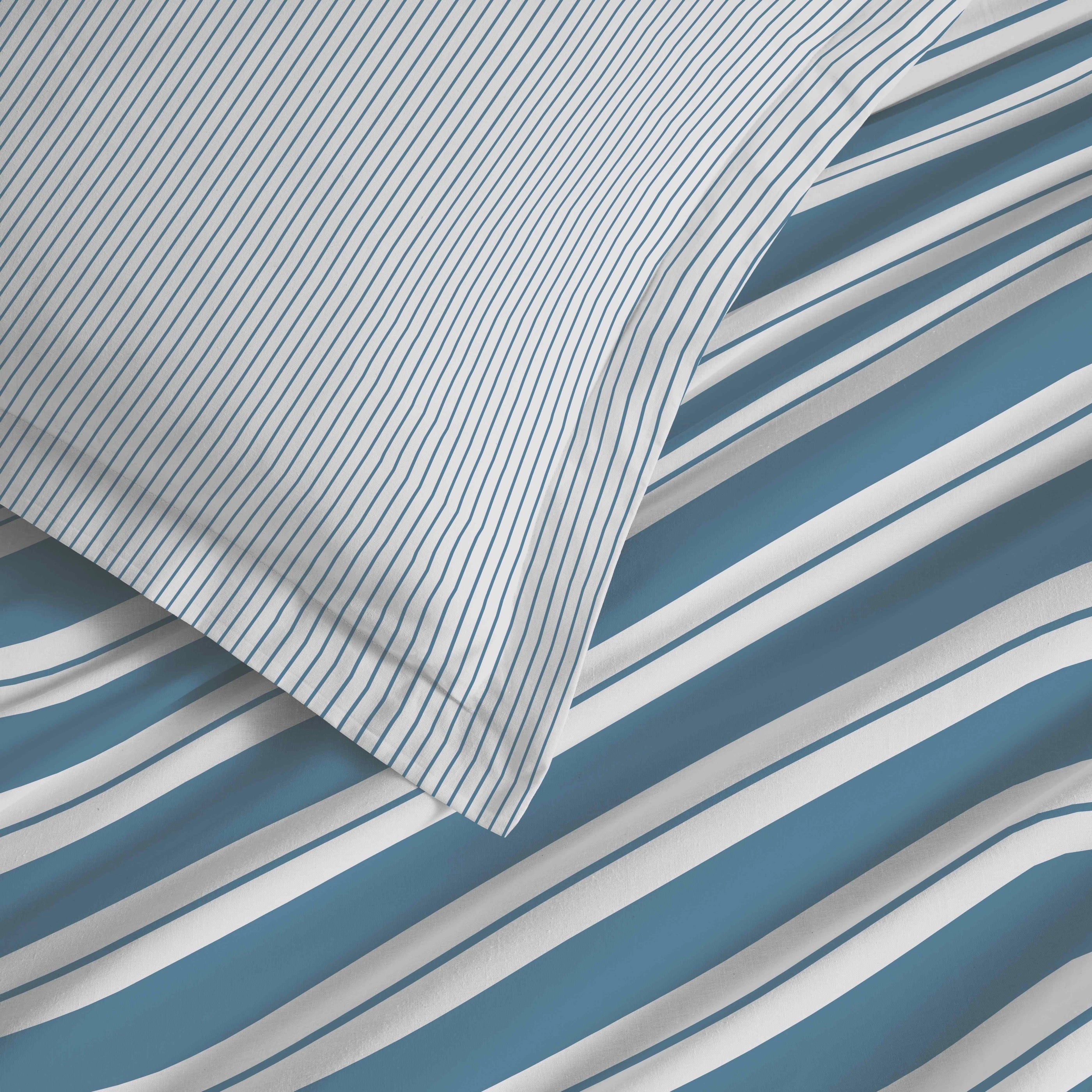 4 Piece Bed Sheet Set - 100% Cotton - Florence Denim