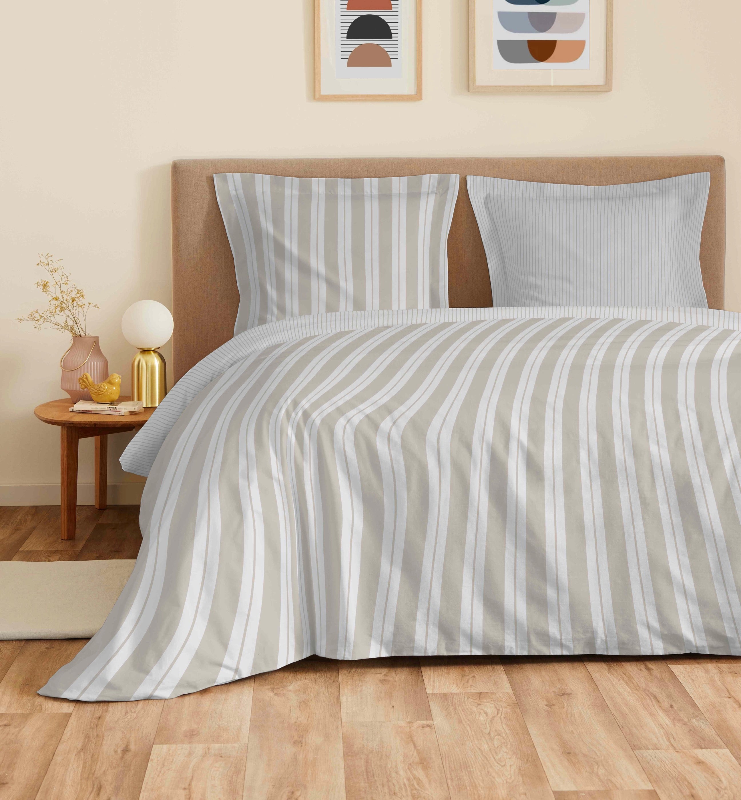 4 Piece Sheet Set for Bed - 100% Cotton - Florence Natural