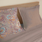 4 Piece Sheet Set for Large Size Bed - 100% Cotton - Bergamo Nude