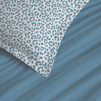 Parure De Draps 4 Pièces Pour Lit Grande Largeur - 100% Coton - Diana Bleu