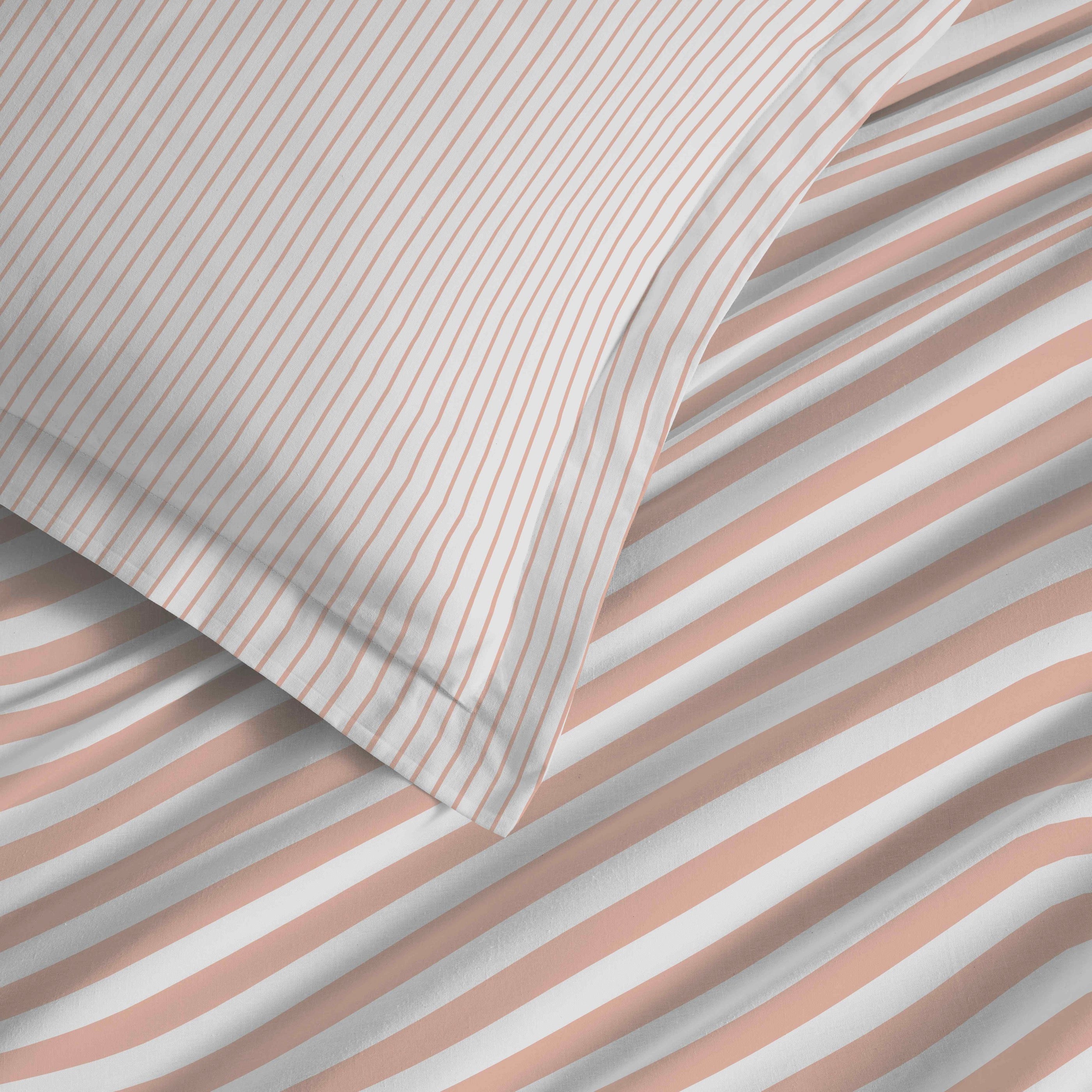 4 Piece Sheet Set for Large Size Bed - 100% Cotton - Palermo Blush
