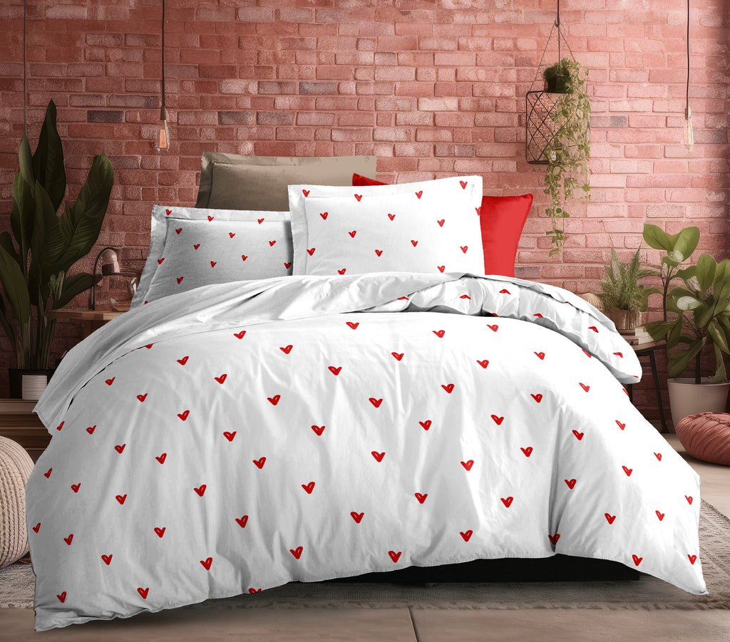 4 Piece Sheet Set - Louna - Love Red