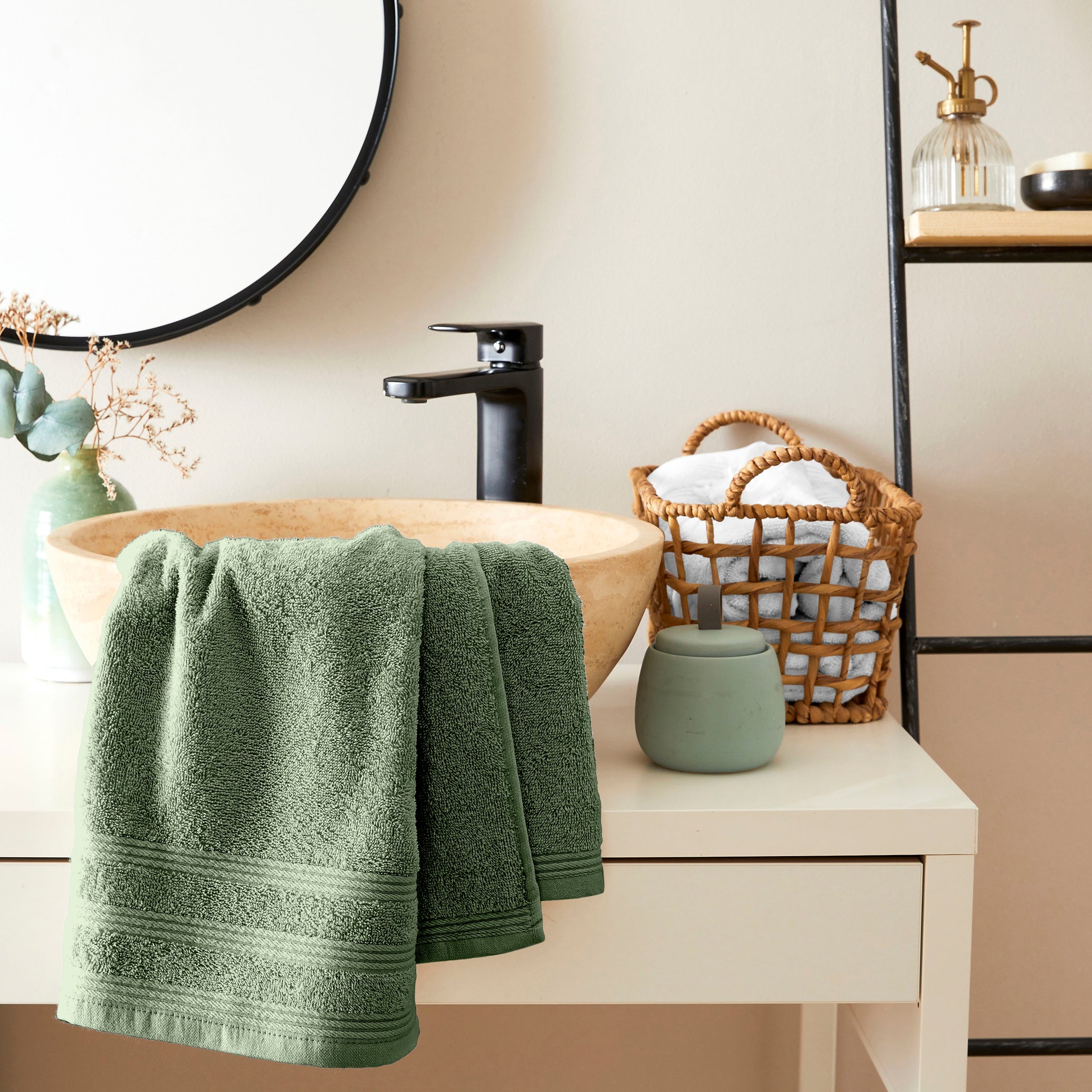"Spa" Hand Towel - 100% Cotton - Rosemary