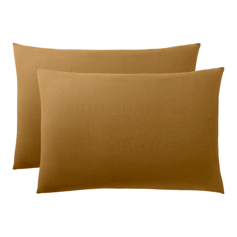 Taie D'Oreiller - 100% Coton - Caramel