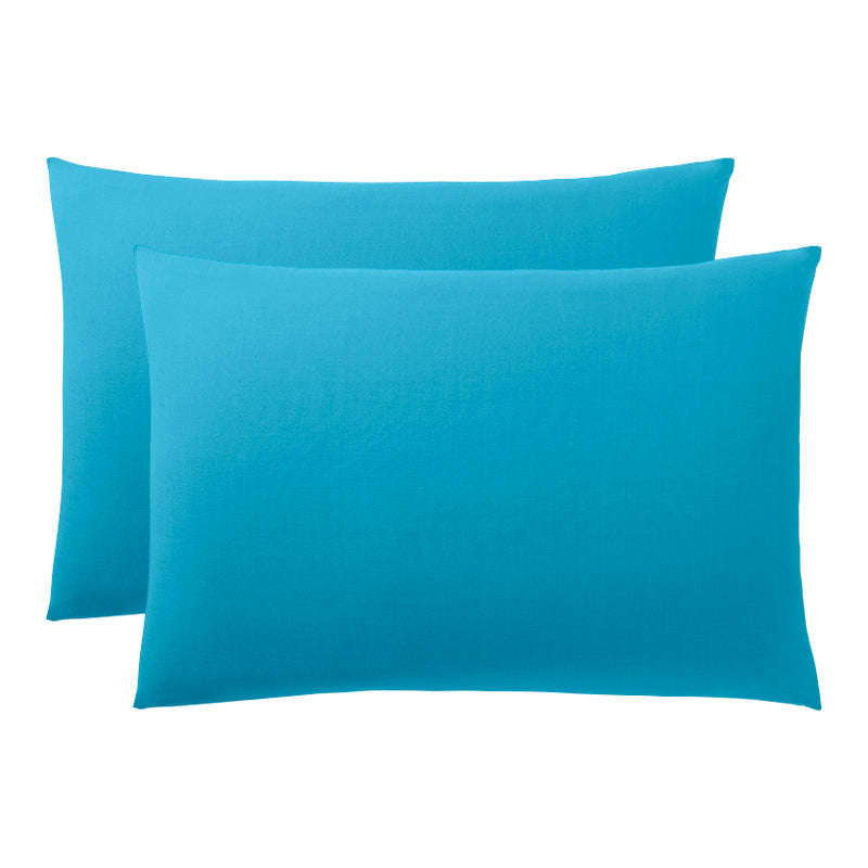 Taie D'Oreiller - 100% Coton - Cyan