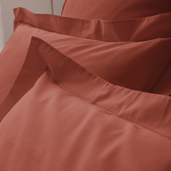 Funda de almohada - Percal 100% Algodón - Terracota