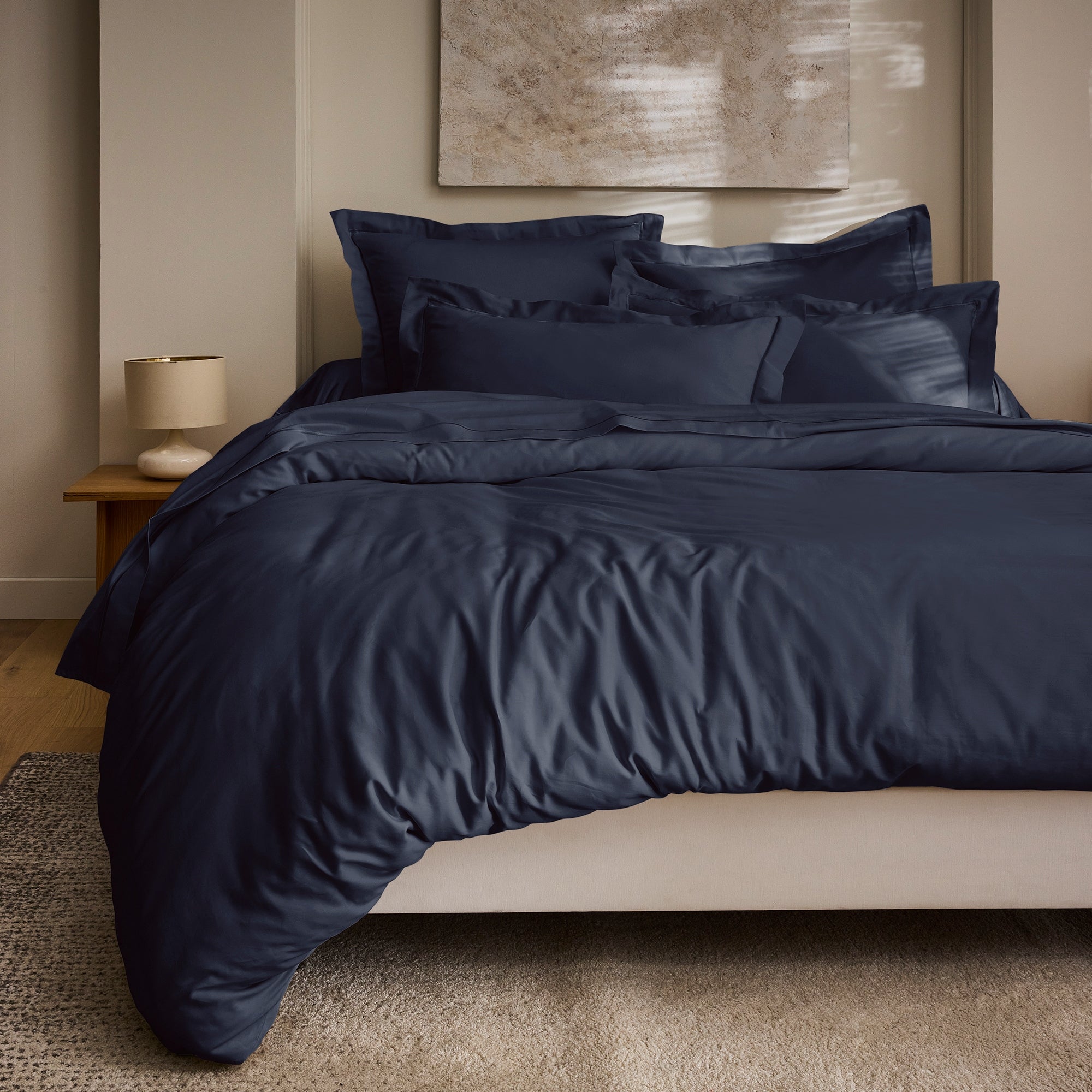 Funda de Almohada “Prestige” – Satén de Algodón – Terciopelo Azul