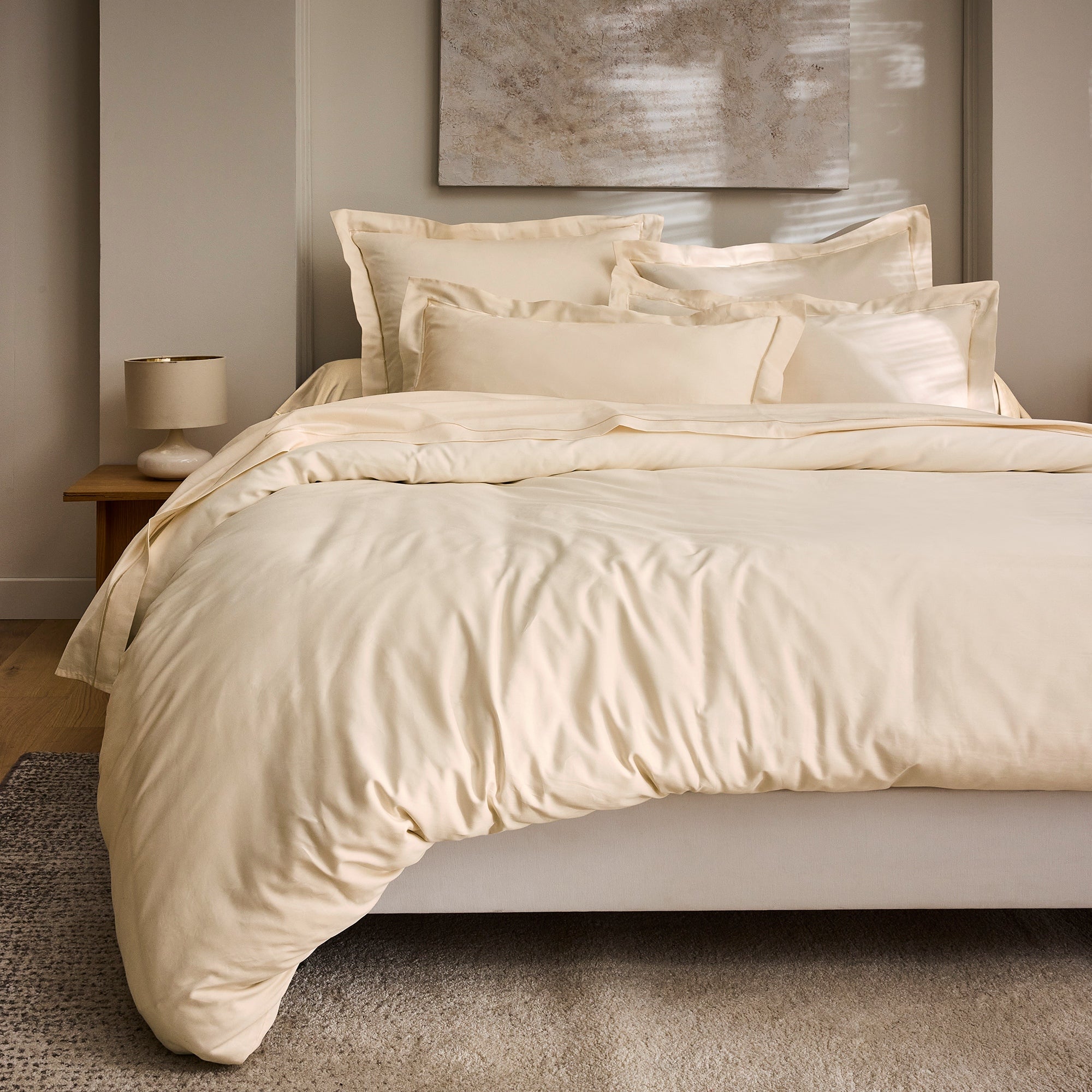 “Prestige” Pillowcase – Cotton Satin – Cream