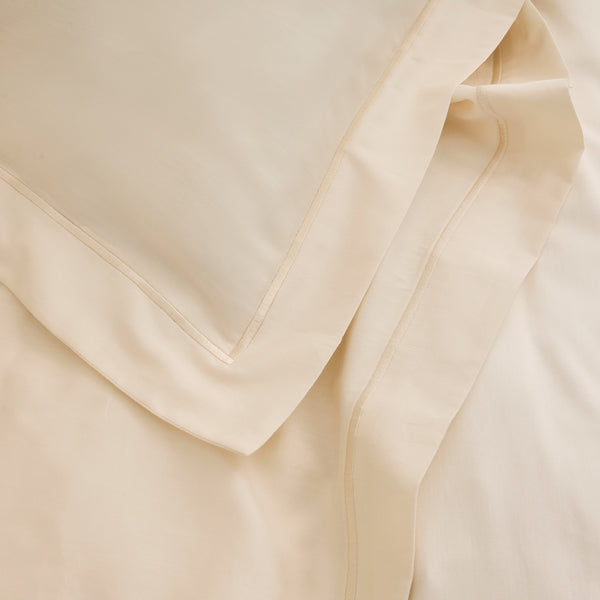 Funda de almohada “Prestige” – Satén de algodón – Crema