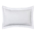 Funda de Almohada "Prestige" - Satén 100% Algodón Peinado con Finas Rayas - Blanco