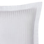 Funda de Almohada "Prestige" - Satén 100% Algodón Peinado con Finas Rayas - Blanco