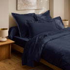 “Prestige” Bolster Case - Cotton Satin - Velvet Blue