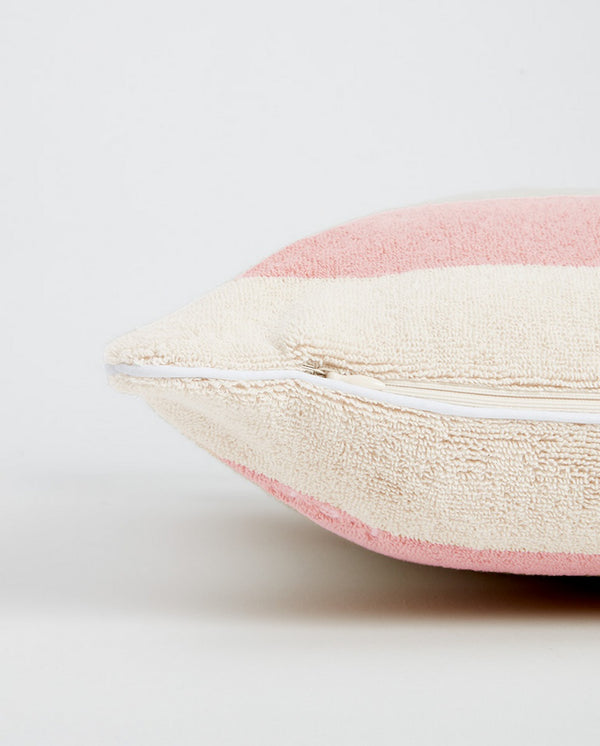 Coussin De Plage - Éponge - Rayures Rose Nymphe / Crème